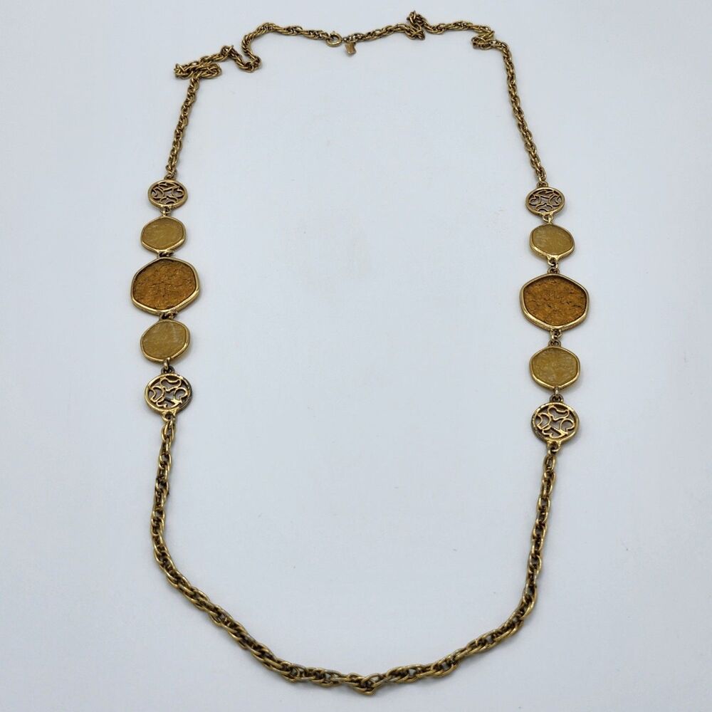 Vtg 1974 Sarah Coventry "Taste Of Honey" Goldtone Necklace